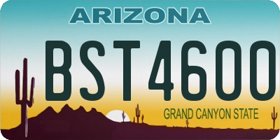 AZ license plate BST4600