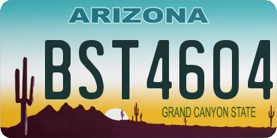AZ license plate BST4604
