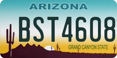 AZ license plate BST4608