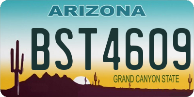 AZ license plate BST4609