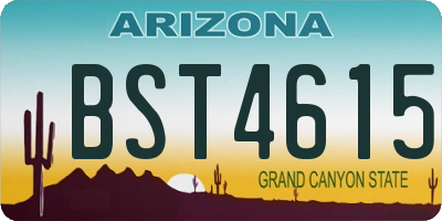 AZ license plate BST4615