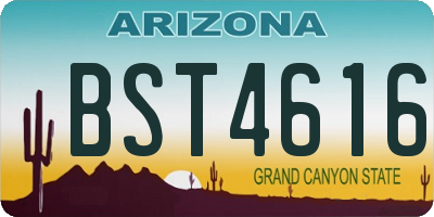 AZ license plate BST4616