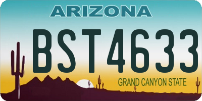 AZ license plate BST4633