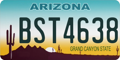 AZ license plate BST4638