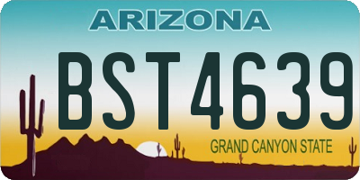 AZ license plate BST4639