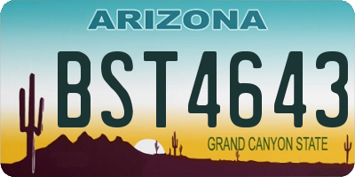 AZ license plate BST4643