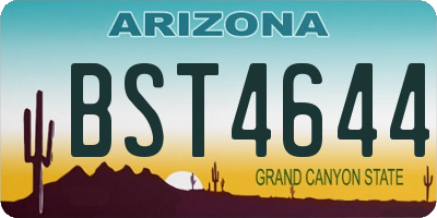 AZ license plate BST4644