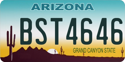 AZ license plate BST4646