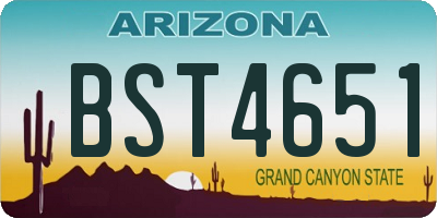 AZ license plate BST4651