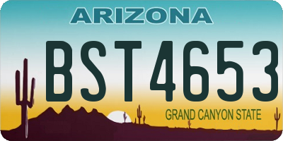 AZ license plate BST4653