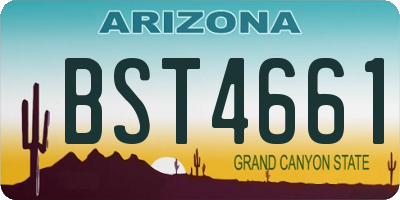 AZ license plate BST4661