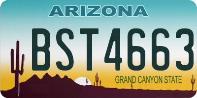 AZ license plate BST4663