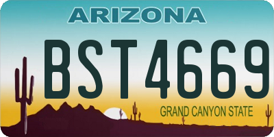 AZ license plate BST4669