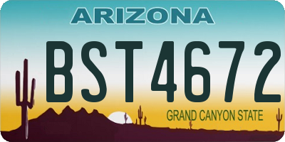 AZ license plate BST4672