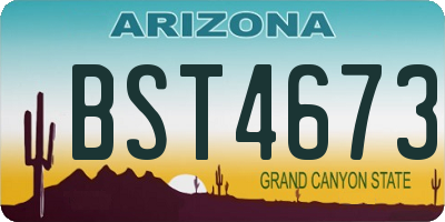 AZ license plate BST4673