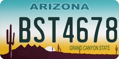 AZ license plate BST4678