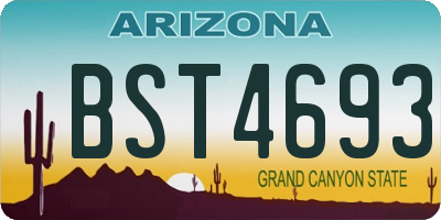 AZ license plate BST4693
