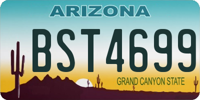 AZ license plate BST4699