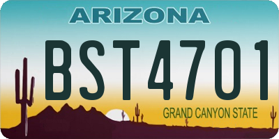 AZ license plate BST4701