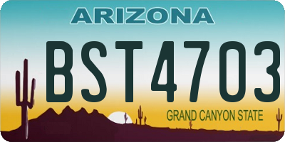 AZ license plate BST4703