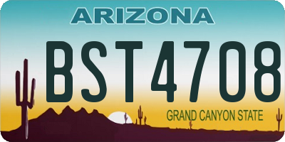 AZ license plate BST4708