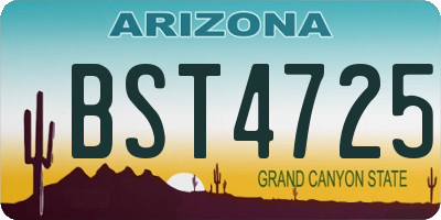 AZ license plate BST4725