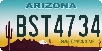 AZ license plate BST4734