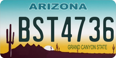 AZ license plate BST4736