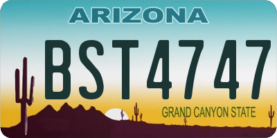 AZ license plate BST4747