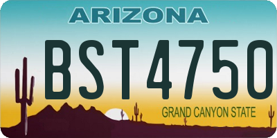 AZ license plate BST4750