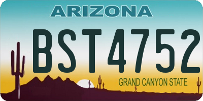 AZ license plate BST4752