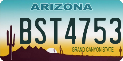 AZ license plate BST4753