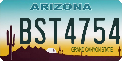 AZ license plate BST4754