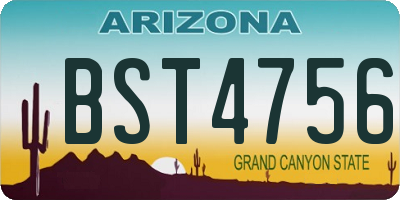 AZ license plate BST4756