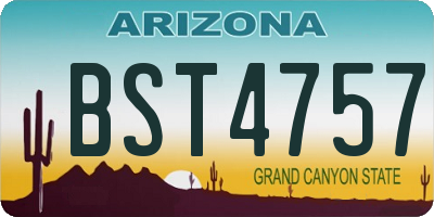 AZ license plate BST4757