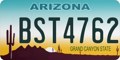 AZ license plate BST4762
