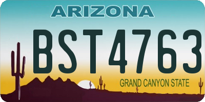 AZ license plate BST4763