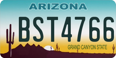 AZ license plate BST4766