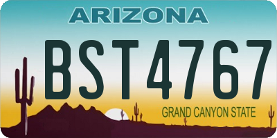 AZ license plate BST4767
