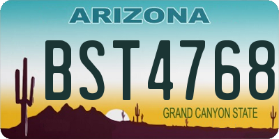 AZ license plate BST4768