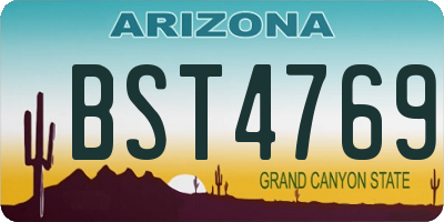 AZ license plate BST4769