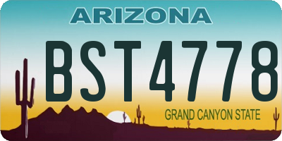 AZ license plate BST4778