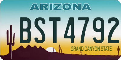 AZ license plate BST4792