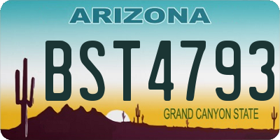 AZ license plate BST4793