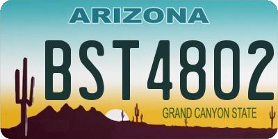 AZ license plate BST4802
