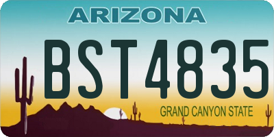 AZ license plate BST4835