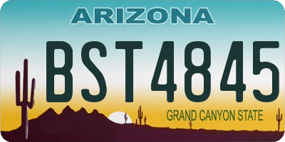 AZ license plate BST4845