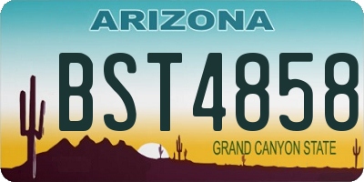 AZ license plate BST4858