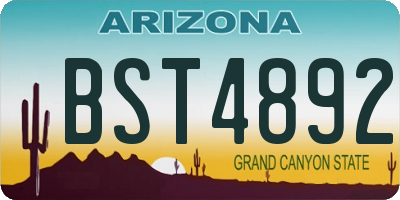 AZ license plate BST4892