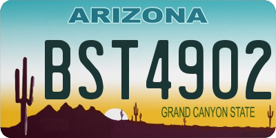 AZ license plate BST4902